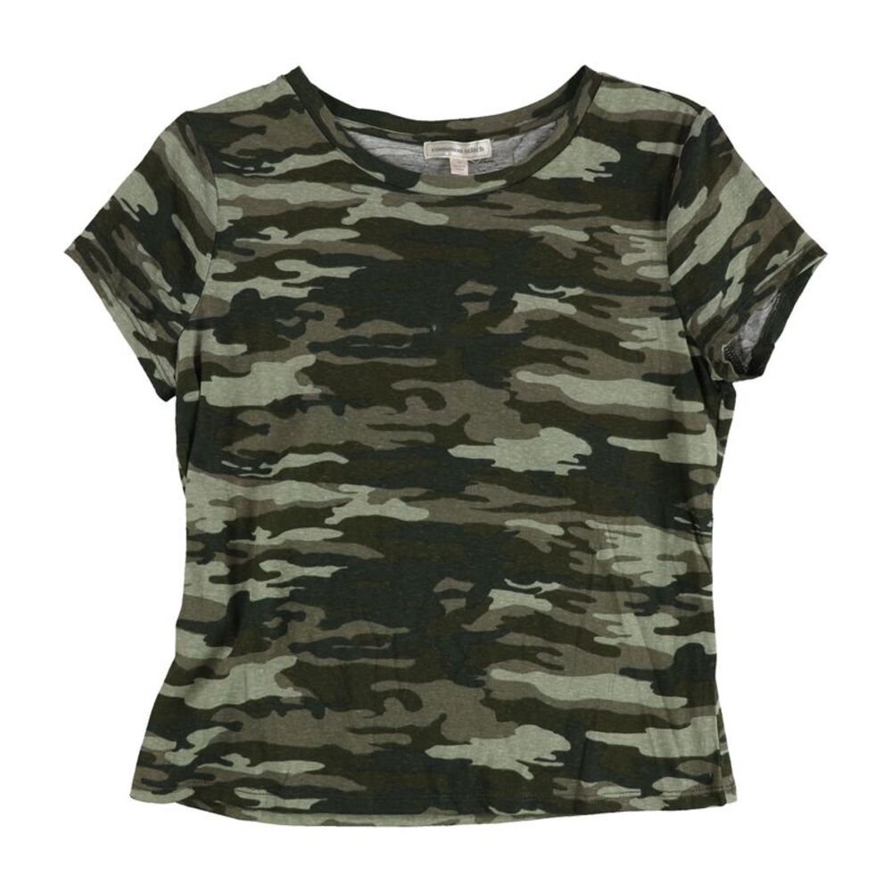 Common Stitch Womens Camouflage Basic T-Shirt, Green, M, DM